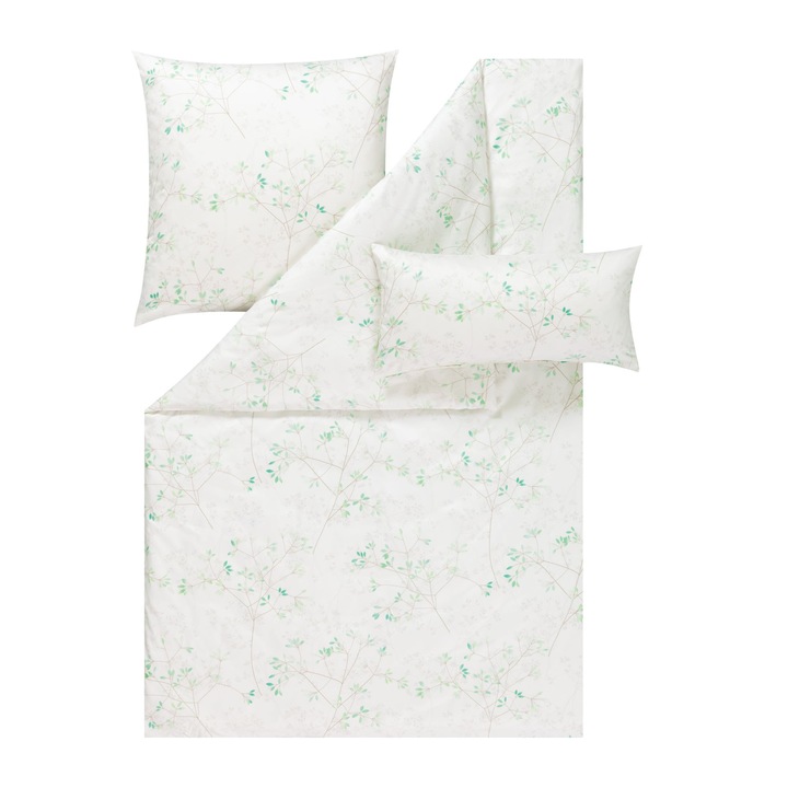 Lenjerie de pat Estella Svenja Mako Satyna 160x200cm, 5 piese, rezistenta la pilling, hipoalergenica