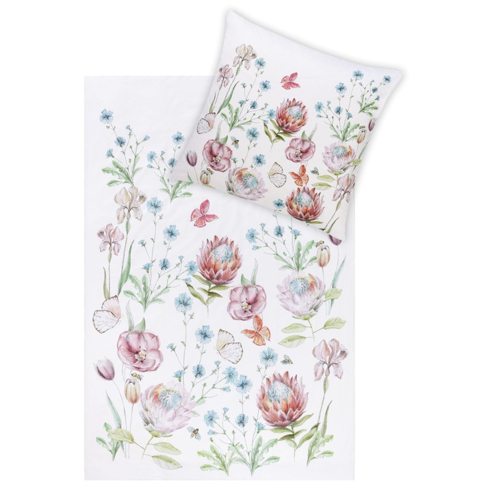 Lenjerie de pat Estella Mako Satyna 200x220cm, 3 piese, rezistenta la pilling, hipoalergenica