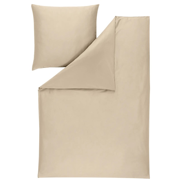 Lenjerie de pat Estella Valetta Mako Satyna 140x200cm, 2 piese, 100% bumbac, rezistent la pilling, alb