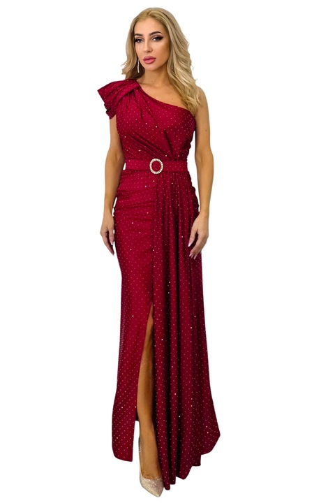 Rochie de seara VelaNORA, texturata integral, Rosu, S-M