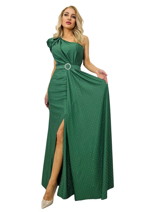 Rochie de seara VelaNORA, texturata integral, Verde, S-M
