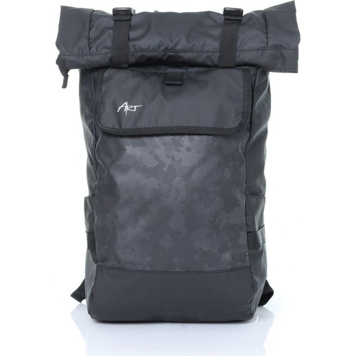 Rucsac roll-top ART, pentru laptop 15.6'', impermeabil, 53x34cm, cu compartiment pentru laptop si curea de piept