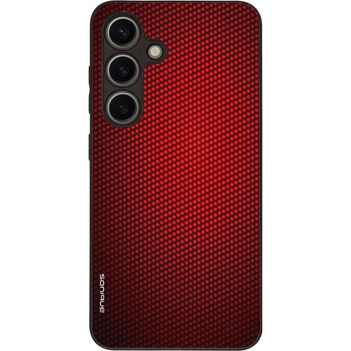 Husa telefon Sonique Carbon Series, rosie, pentru Samsung Galaxy S24, material siliconic, design modern