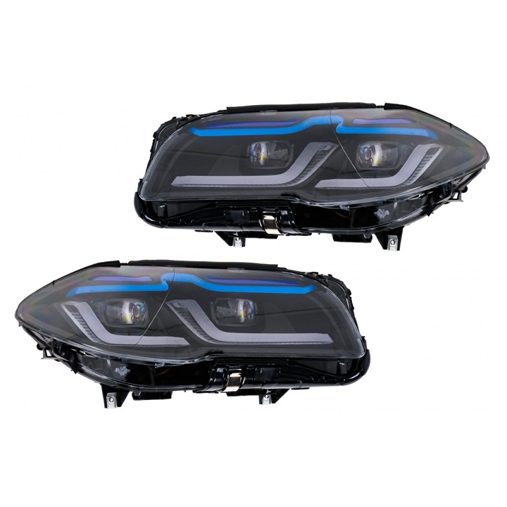 Set 2 Faruri Full LED compatibil cu BMW F10 F11 5 Seria 2011-2013 cu Xenon Conversie la Design G30