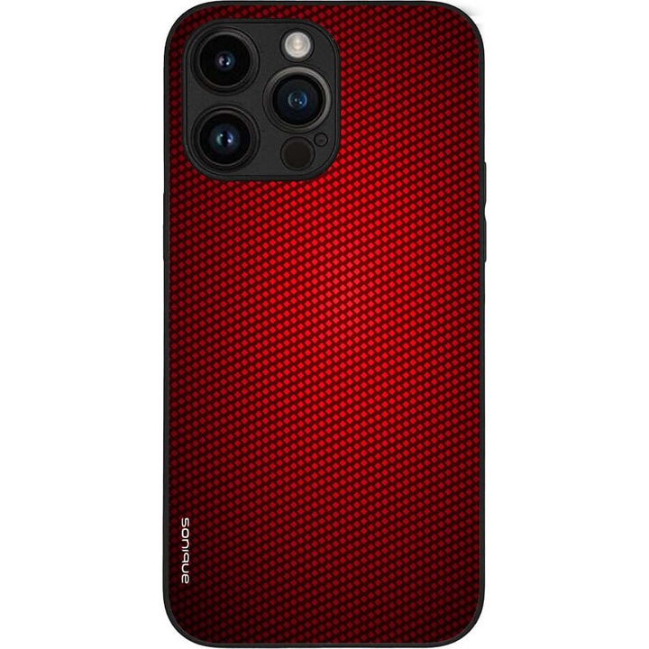 Husa telefon Sonique Carbon Series pentru Apple iPhone 14 Pro Max, rosie, silicon, acrilic