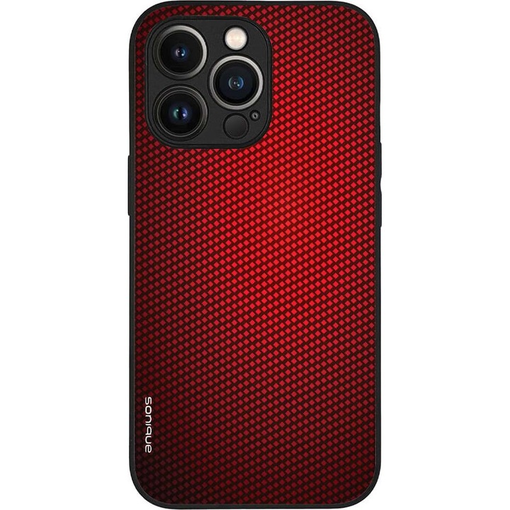 Husa telefon Sonique Carbon Series pentru Apple iPhone 13 Pro, rosie, silicon, acrilic, antisoc