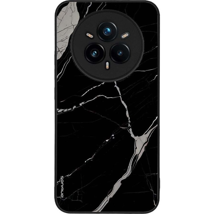 Husa telefon Sonique Marble Series, protectie antisoc, design marmura, negru, pentru Realme 14 Pro Plus 5G