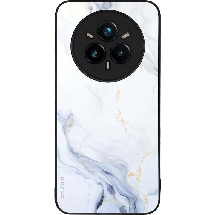 Husa telefon Sonique Marble Series pentru Realme 14 Pro Plus 5G, alb, silicon, design modern, protectie antisoc