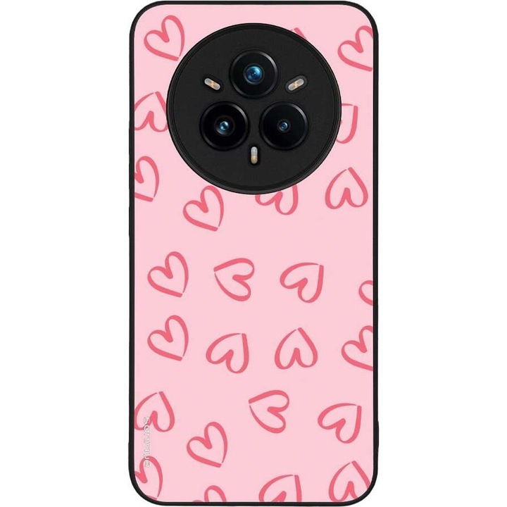 Husa telefon Sonique Heart Series, roz, silicon, antisoc, pentru Realme 14 Pro Plus 5G