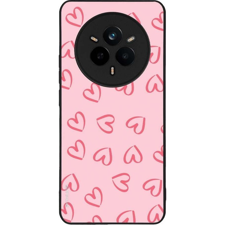 Husa telefon Sonique Heart Series, roz, silicon, antisoc, pentru Realme 14 Pro 5G