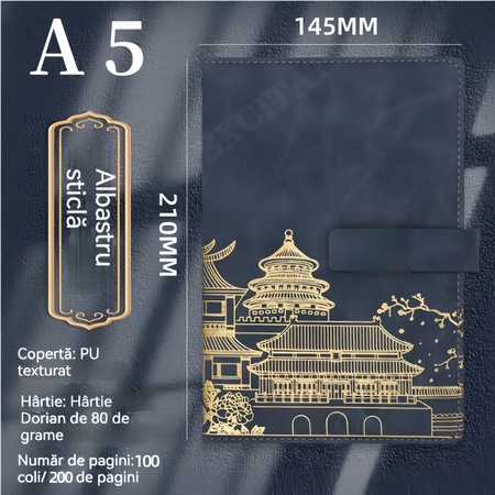 Set cadou cu agendă, pix, semn de carte și stick USB