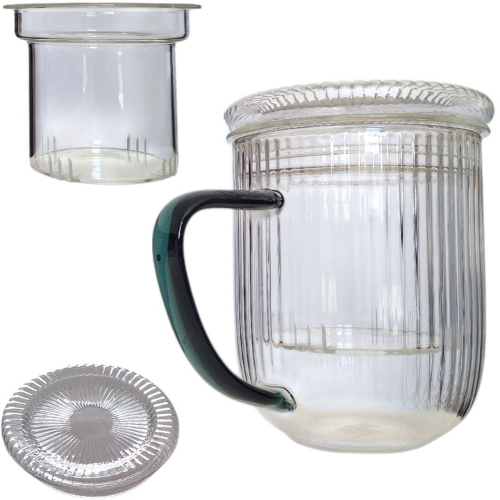 Teáskanna és infúziós készlet, MPLCO, boroszilikát, 400ml, átlátszó