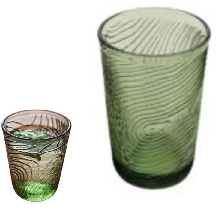 MPLCO Forest Glow pohár 300ml, zöld, fa design