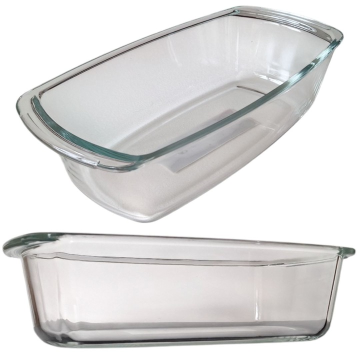 Sütőtepsi, MPLCO, üveg sütőforma, 27x13,8x7,2cm, átlátszó, 1,5L űrtartalom