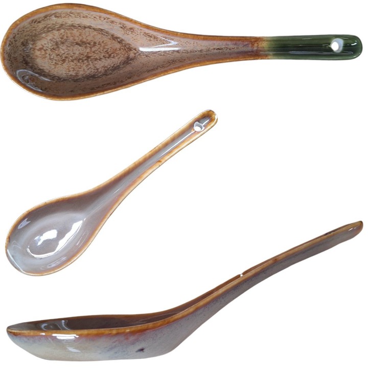 Lingura ceramica pentru supa ramen, 16 cm