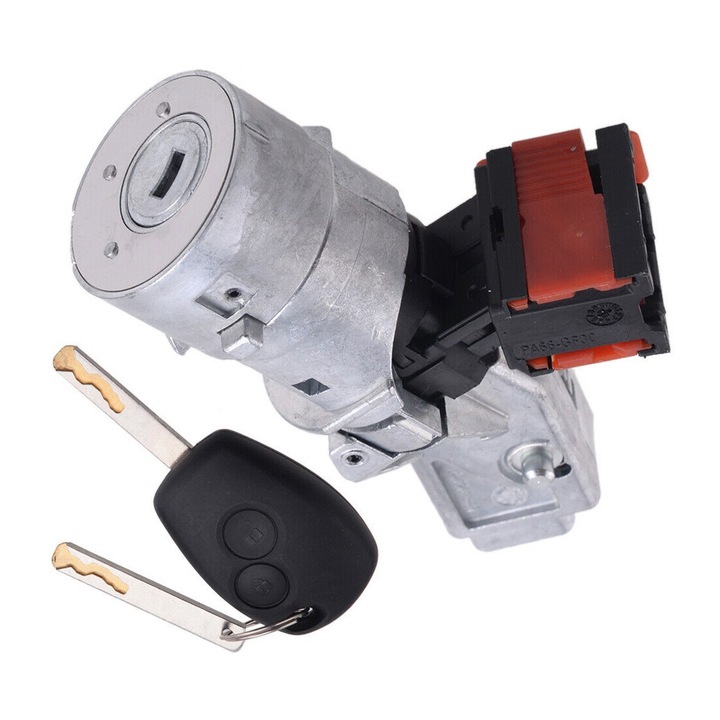 Gyújtáskapcsoló 2 kulccsal Renault Dacia Nissan Mercedes Fiat, 4 tűs, 11,3x3,8cm, Polcar