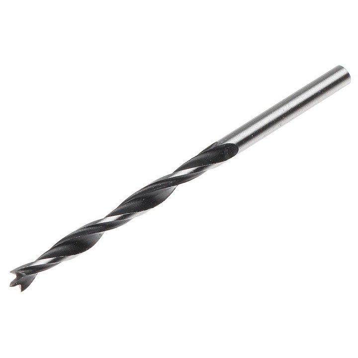 Burghiu pilot pentru lemn Stanley 4mm, 80mm lungime totala, 52mm lungime de lucru, otel crom-vanadiu