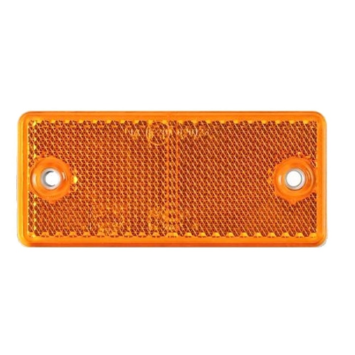 Odblask rectangular Fristom, pomaranj, 90x40mm, cu doua gauri de montaj