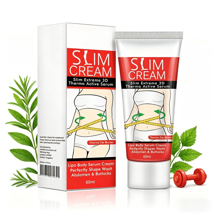 Crema Slim Extreme 3D, AIMAIQI, Arzator de Grasimi Termo Activ, Hidratant Anti-Celulita, 60ml