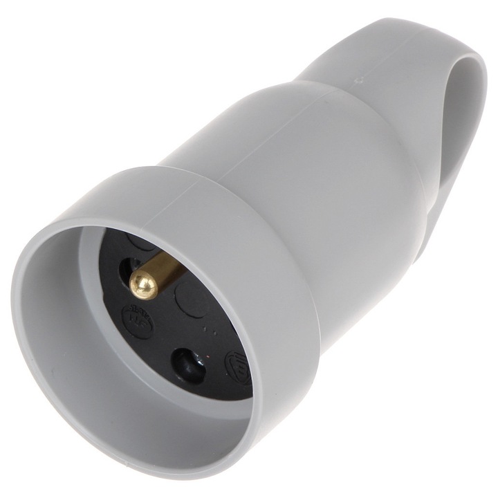 Priza CEE 7/5, Legrand, 230V, 16A, gri, 43x84mm