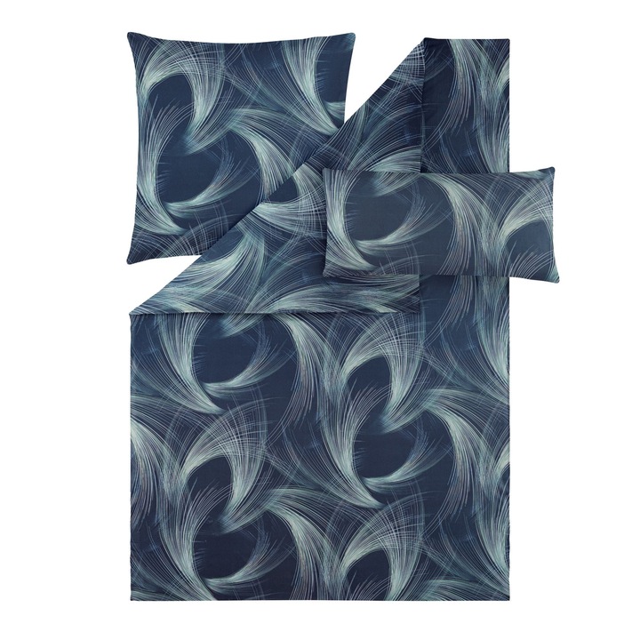 Estella Mako Satyna ágynemű 140x200cm, 3 részes, hipoallergén anyag, bolyhosodásálló, Lino színű