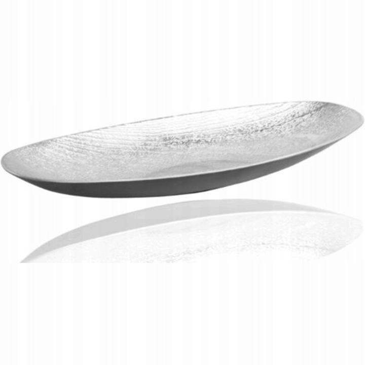 Bol decorativ FANTASTIKO oval, argintiu, 16x40x5cm