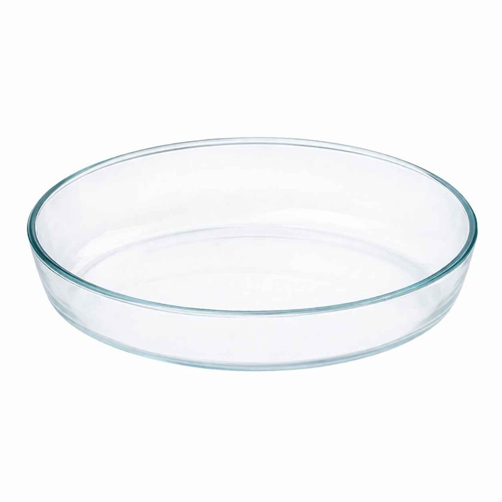 Vas termorezistent pentru cuptor, 3 L, sticla termica, oval, transparent