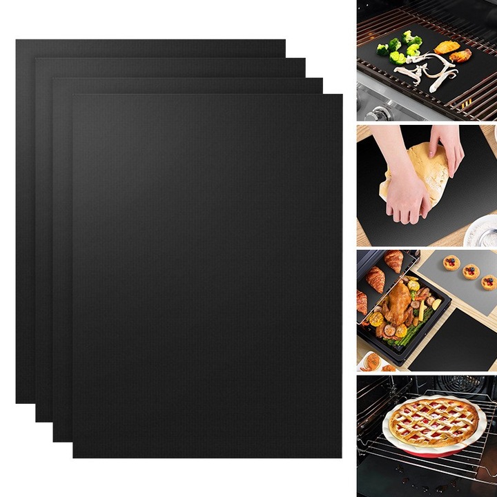 Smartang 4 db-os grillkészlet, tapadásmentes, 15.75x13 hüvelyk, fekete