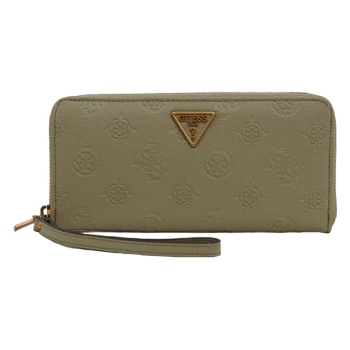 Portofel Guess, Helaina, Textile Wallet, 3-Sided Zip Fastening, SWPB8403460SAG, Green, Pentru femei