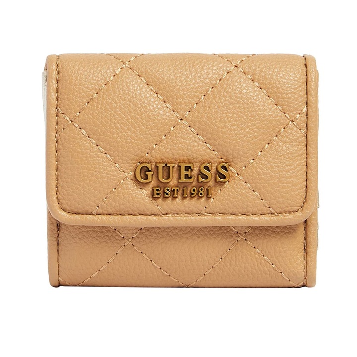 Portofel Guess, Guess, Textile Wallet, SWQB8558440, Beige, Pentru femei