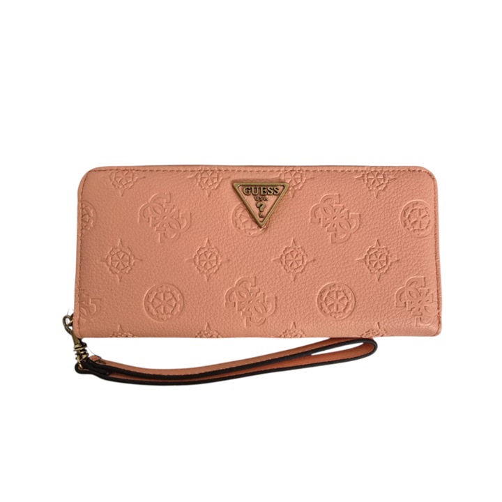 Portofel Guess, Helaina SLG, Textile Wallet, SLG Large Zip, SWPB8403460COR, Coral, Pentru femei