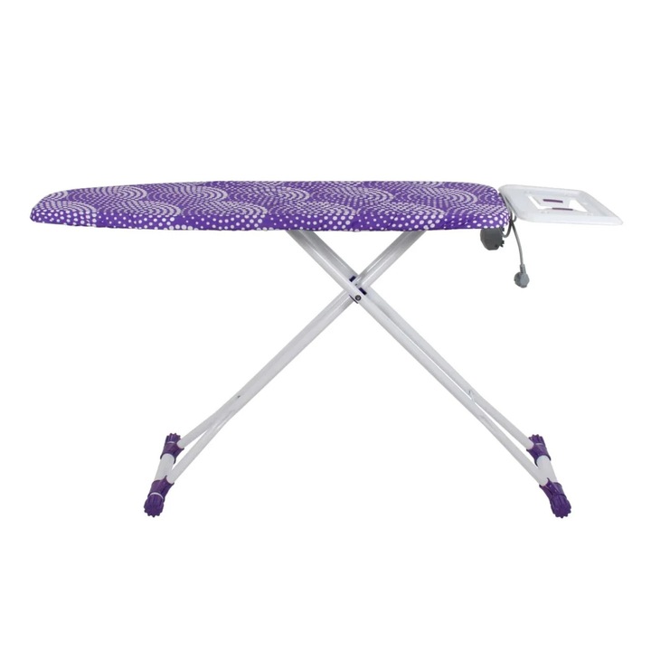 Vasalóasztal fémkerettel és konnektorral, felület 37x117 cm, fehér