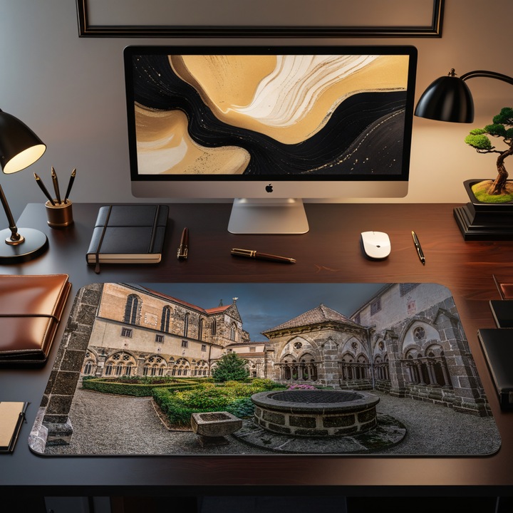 Mousepad Deskmat Abatia Zwettl Austria 800x400x4mm margini drepte cusute Oktane