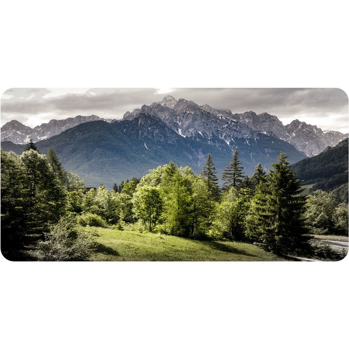 Mousepad Deskmat Peisaj muntos Alpii Sloveniei 700x350x2mm margini drepte necusute Oktane