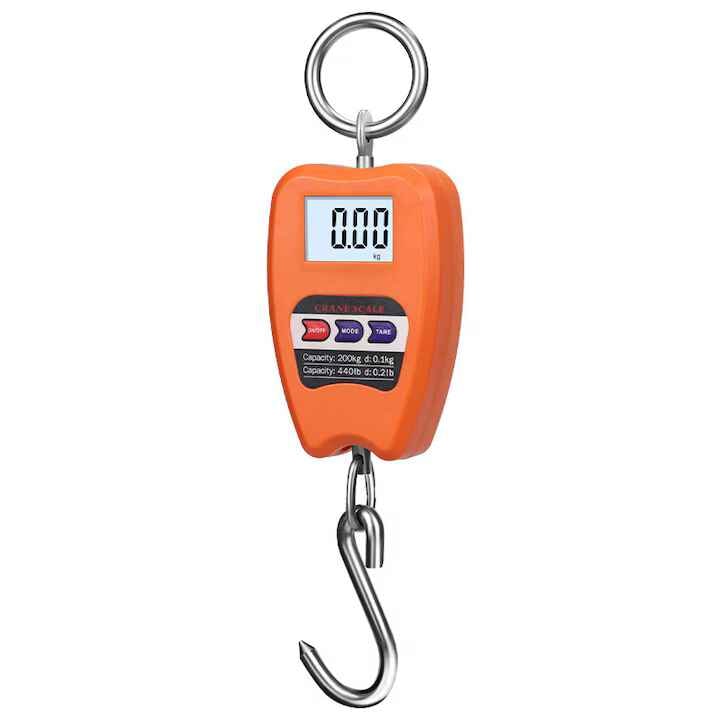 Cantar electronic de mana cu carlig, portabil, Ecran LCD, capacitate maxima de 200 kg