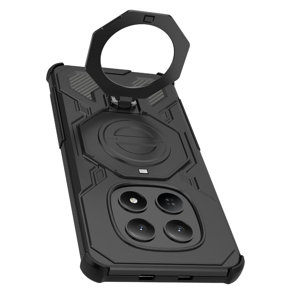 Husa pentru Xiaomi Redmi Note 15 5G HybridView Rugged cu inel suport 360°, Protectie Airbag - negru