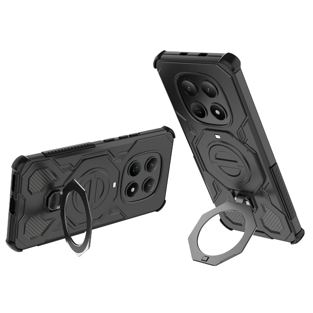 Husa pentru Xiaomi Redmi Note 15 5G HybridView Rugged cu inel suport 360°, Protectie Airbag - negru
