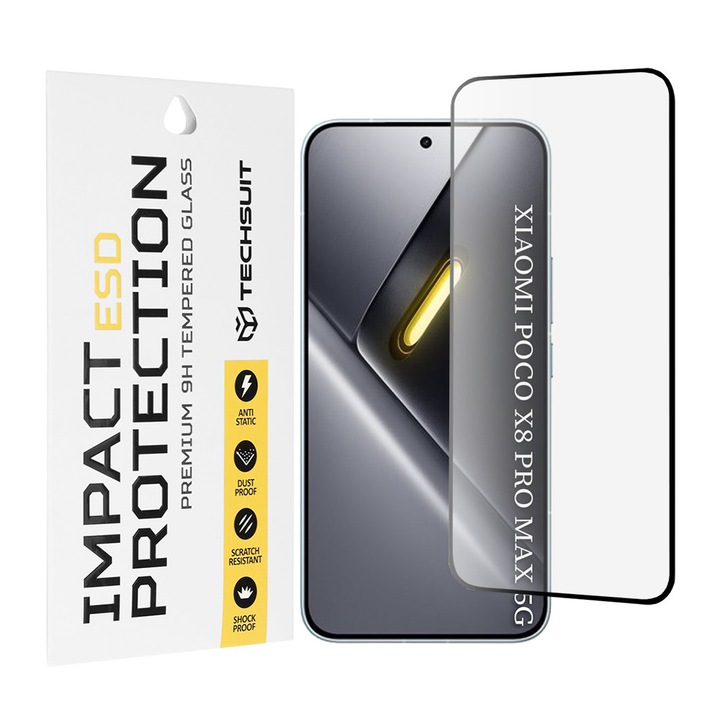 Folie pentru Xiaomi Poco X8 Pro Max - Techsuit ESD Glass - Black