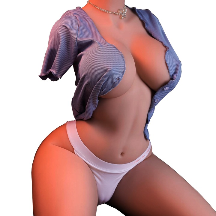 Papusa sexuala Mufanxing, torso feminin realist, 3 orificii, TPE, 39x20x13cm, 3.5kg, culoare maro, set cu lubrifiant