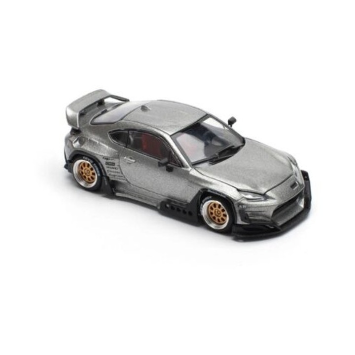 Toyota Supra Pandem gr86 Ezüst 1:64 Pop Race (PR640235) autómodell