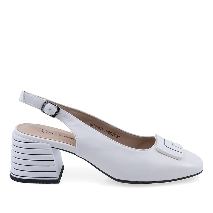 Pantofi dama, Anna Viotti, D105-6371P-A11-X16, Alb