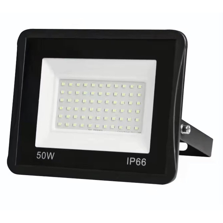 Proiector LED 50W Exterior Ultra Puternic, 3000 Lumeni, 36 LED-uri, Lumina Calda Intensa, Carcasa Aluminiu + Sticla, IP66 Rezistent la Apa si Praf, Alimentare 220V, pentru Curte, Garaj, Parcare, Iluminare Profesionala Economica