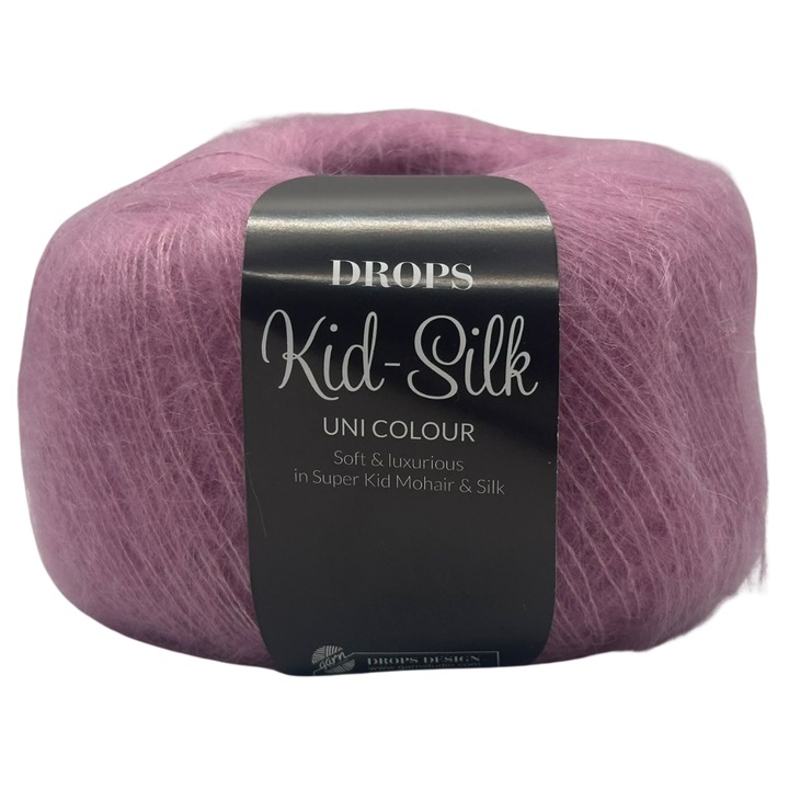 Fir DROPS Kid-Silk 25g – Mohair si Matase Premium, 210m, Certificat Oeko-Tex, pentru Tricotat si Crosetat, Roz Prafuit
