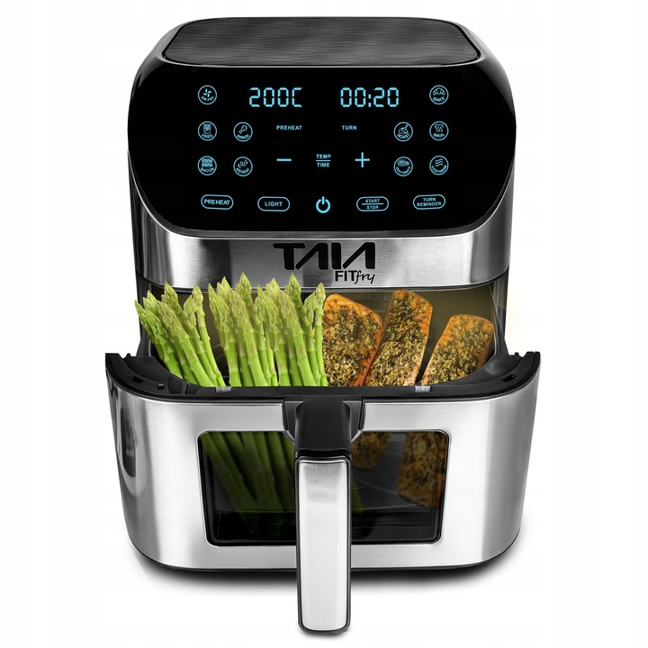 TAIA FIT FRY 8 L olajmentes fritőz, 1800 W, érintőképernyő, tapadásmentes, 1 rekesz