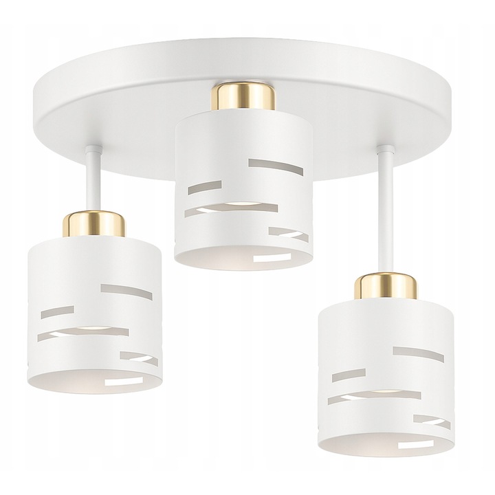 Lustru LEDLUX 3xE27 alb+aur, design modern, metal, 30x26cm