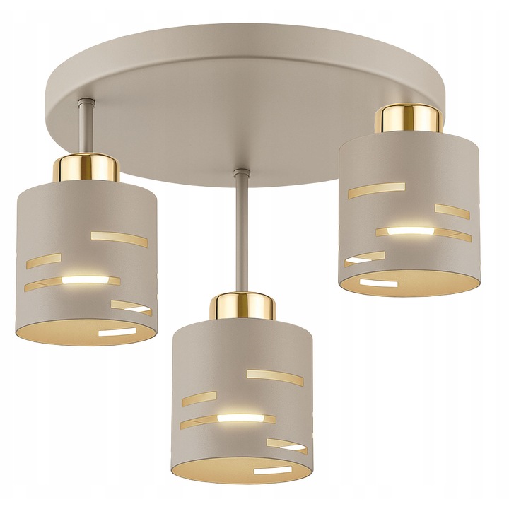 LEDLUX полилей, модел LX-1432, 3xE27, бежов и златист, 30x26см