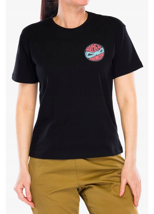 Női póló, Black Diamond, Rope Badge SS Tee, fekete, pamut