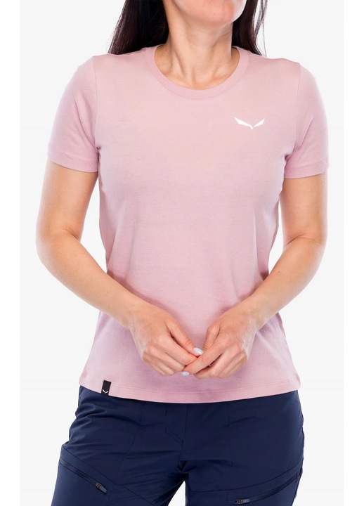 Tricou sport dama Salewa Eagle Nature, roz, bumbac si TENCEL lyocell, croiala clasica, usor si respirabil, 2XS INTL