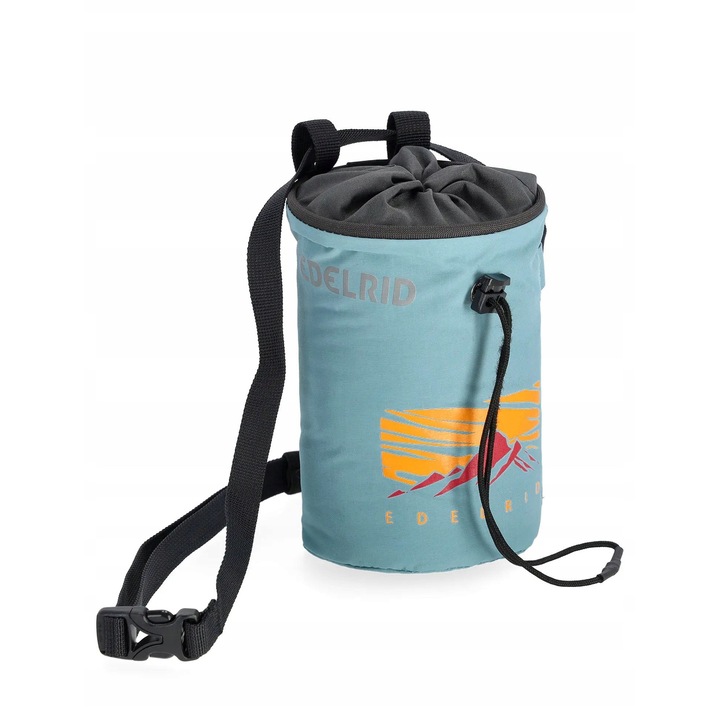 Sac de magneziu Edelrid Chalk Bag Rodeo S, 2 buzunare pentru perii, culoare stone, dimensiuni usoare