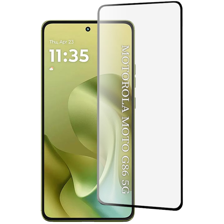 Folie de protectie pentru Motorola Moto G86 / G86 Power Comari® NeoGlass, sticla securizata 9H, Full Glue, claritate HD, rezistenta la zgarieturi, margini negre, transparent
